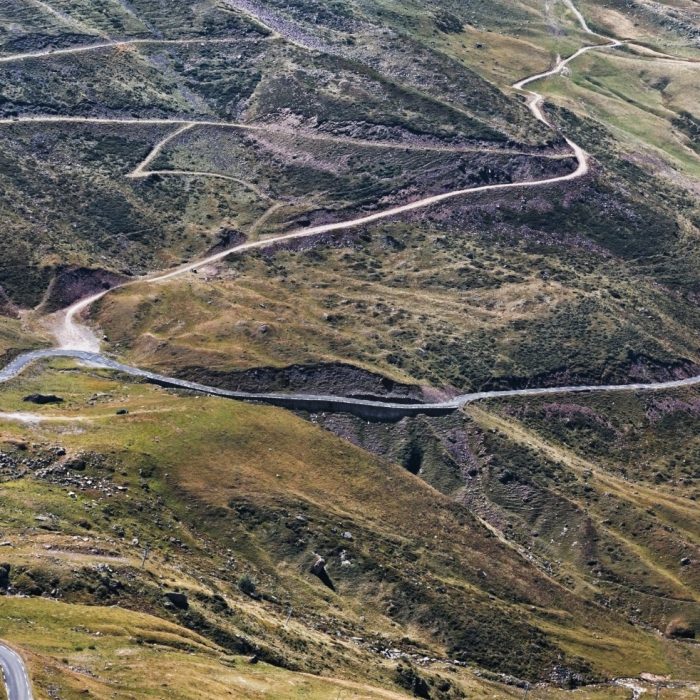 Roads in Central Pyrenees mountains close to Col du Tourmalet (2115m).This is the highest road in this mountains range and represents one of the most famous climb of The Tour of France which is the biggest cycling race in the world.
